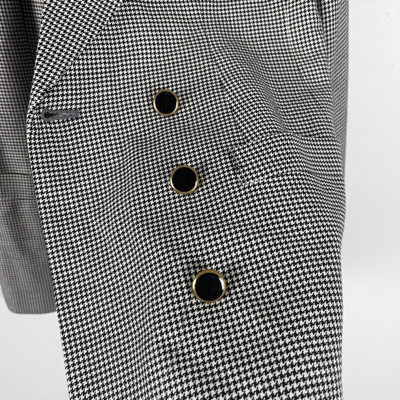 Vintage Worthington Houndstooth Rayon Blazer 8 - Picture 7 of 9